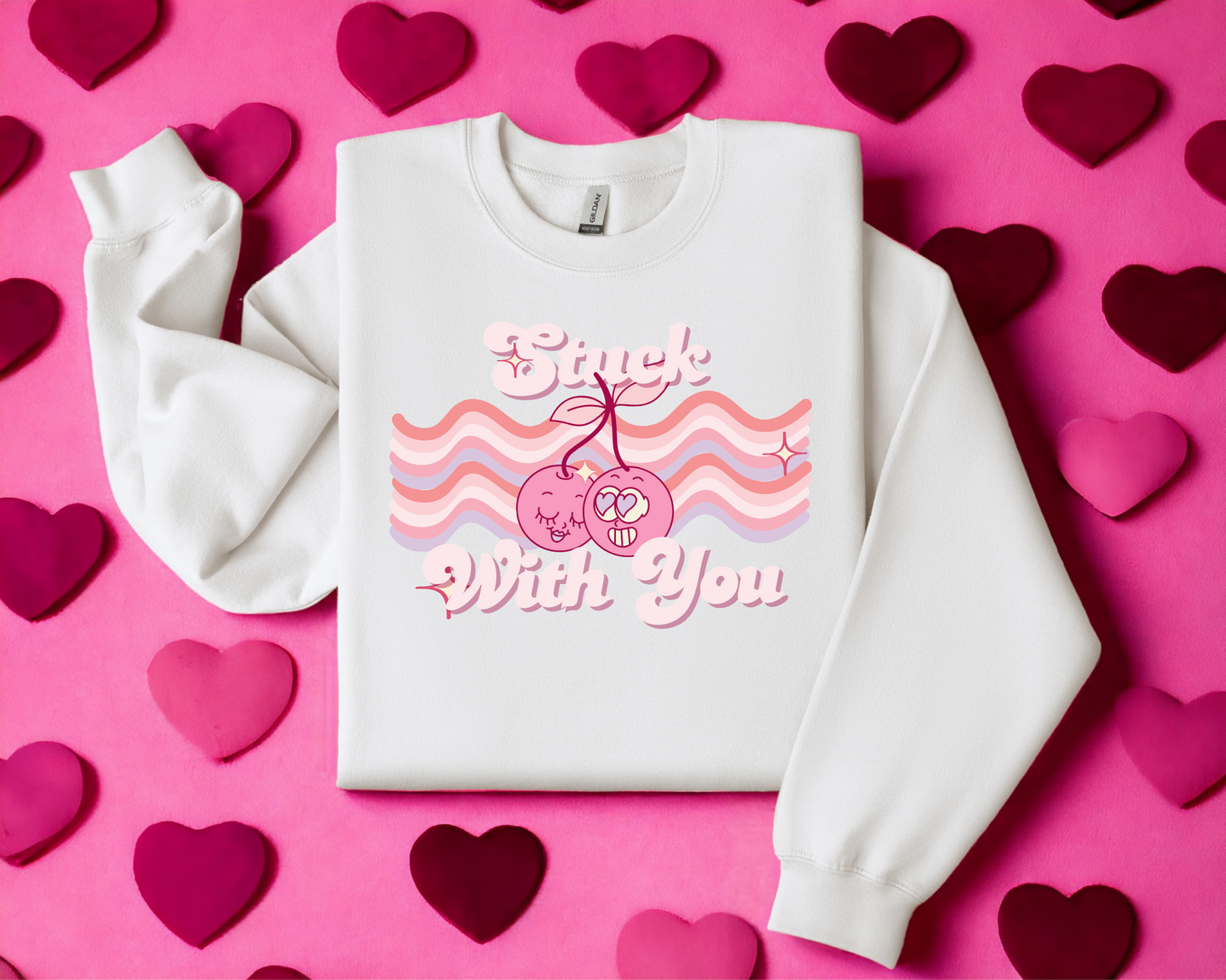 Stuck With You Retro Valentine Crew Neck