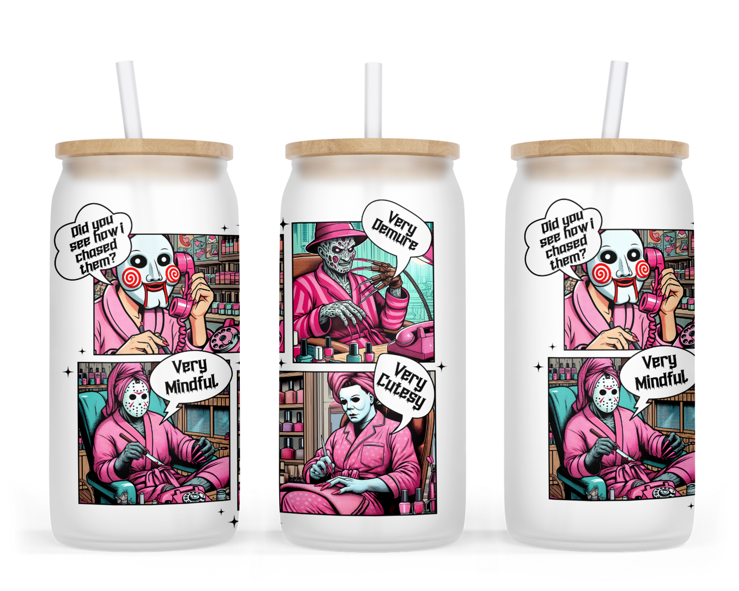 Cutesy Demure Glass Can Cup