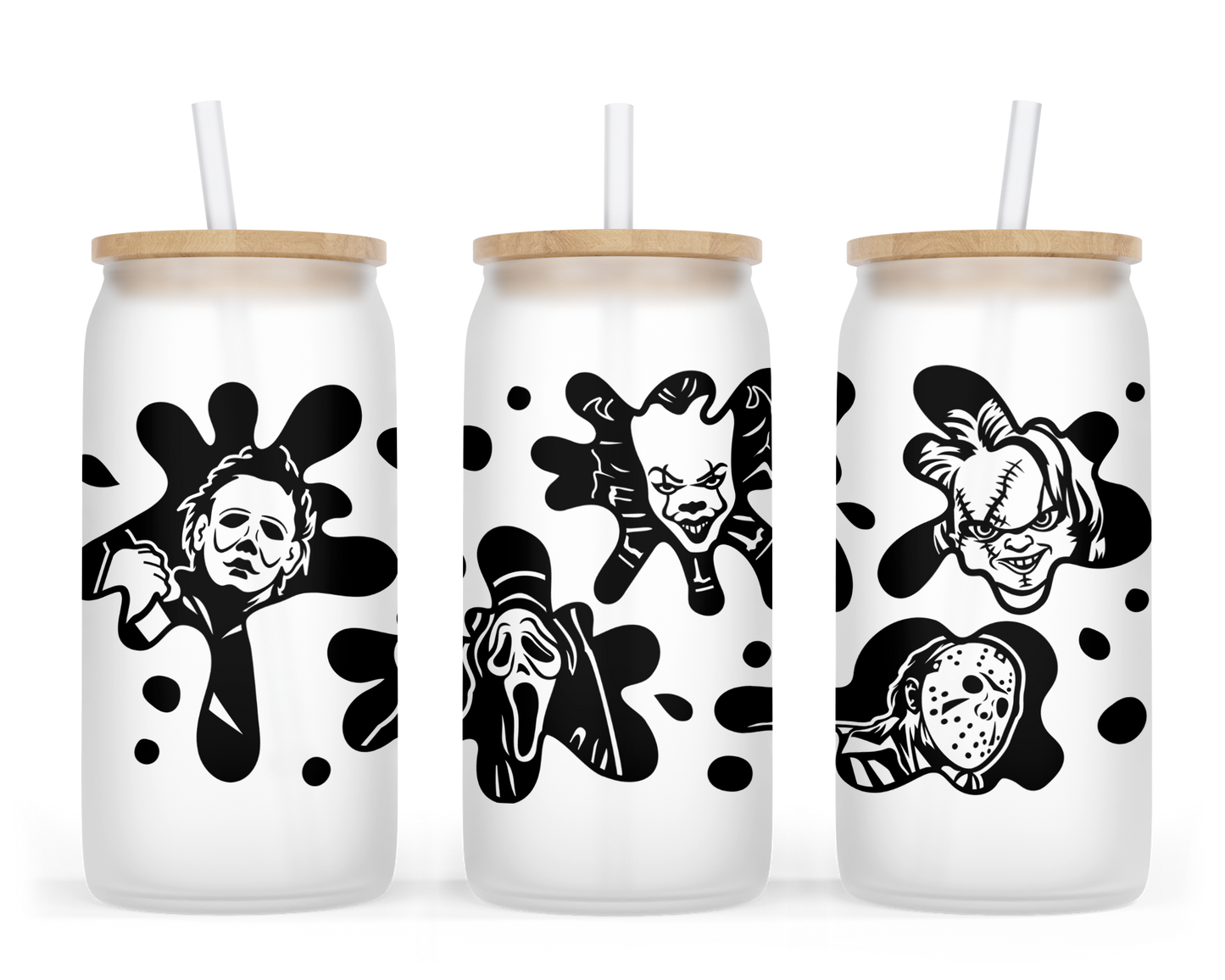 Horror Splat Glass Can Cup