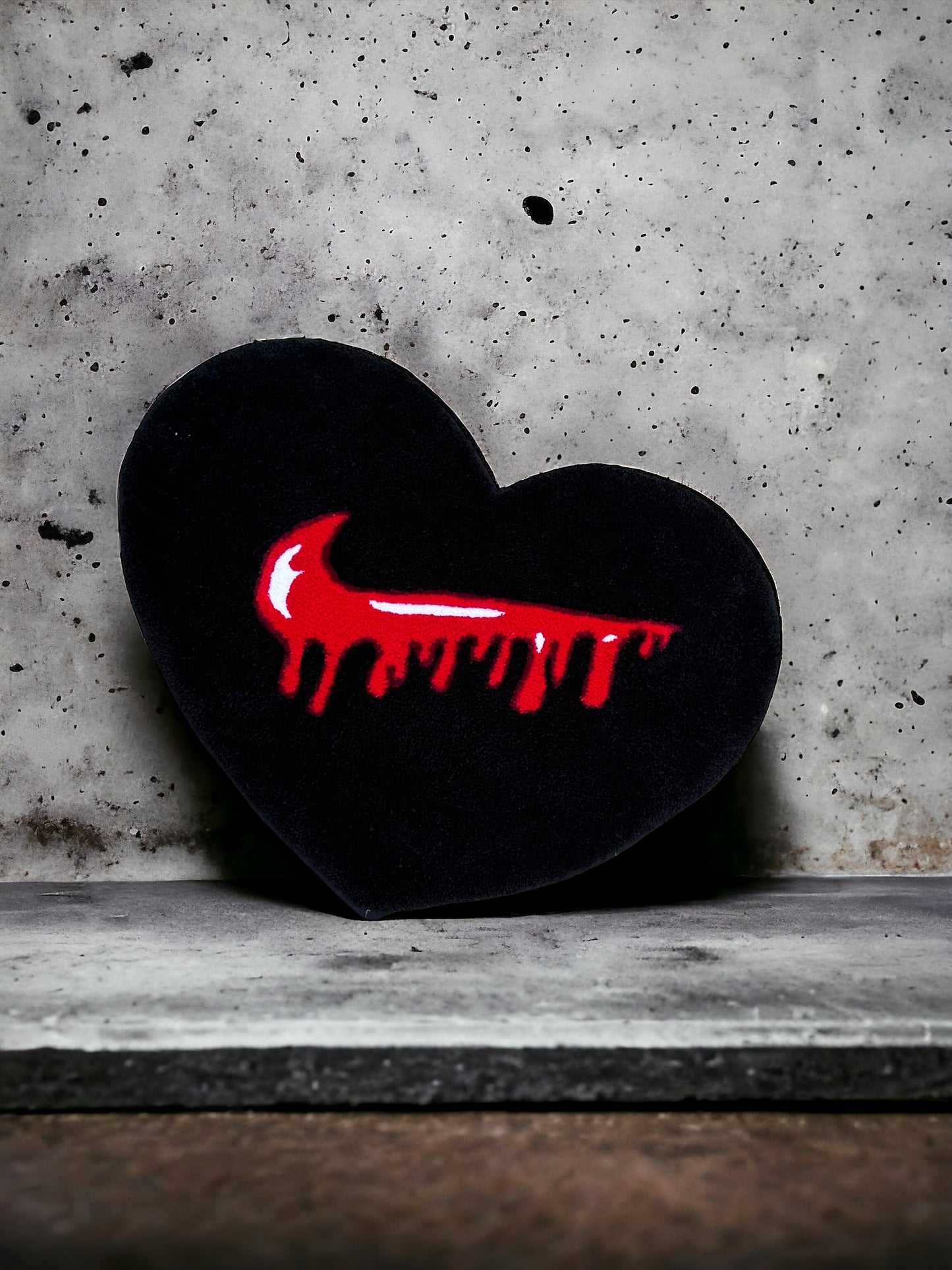 Drippy Swoosh Heart Rug