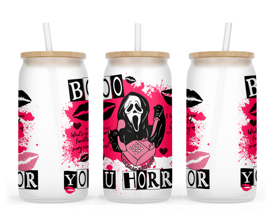 Boo You Horror Glass Can Cup