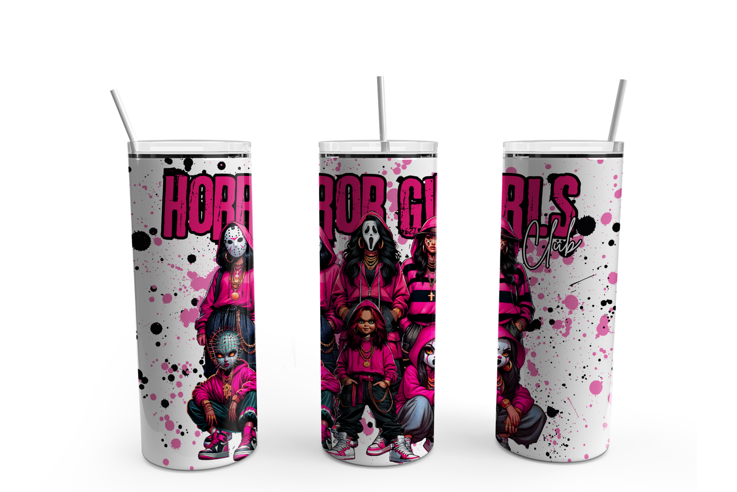 Horror Girls Pink Halloween Tumbler