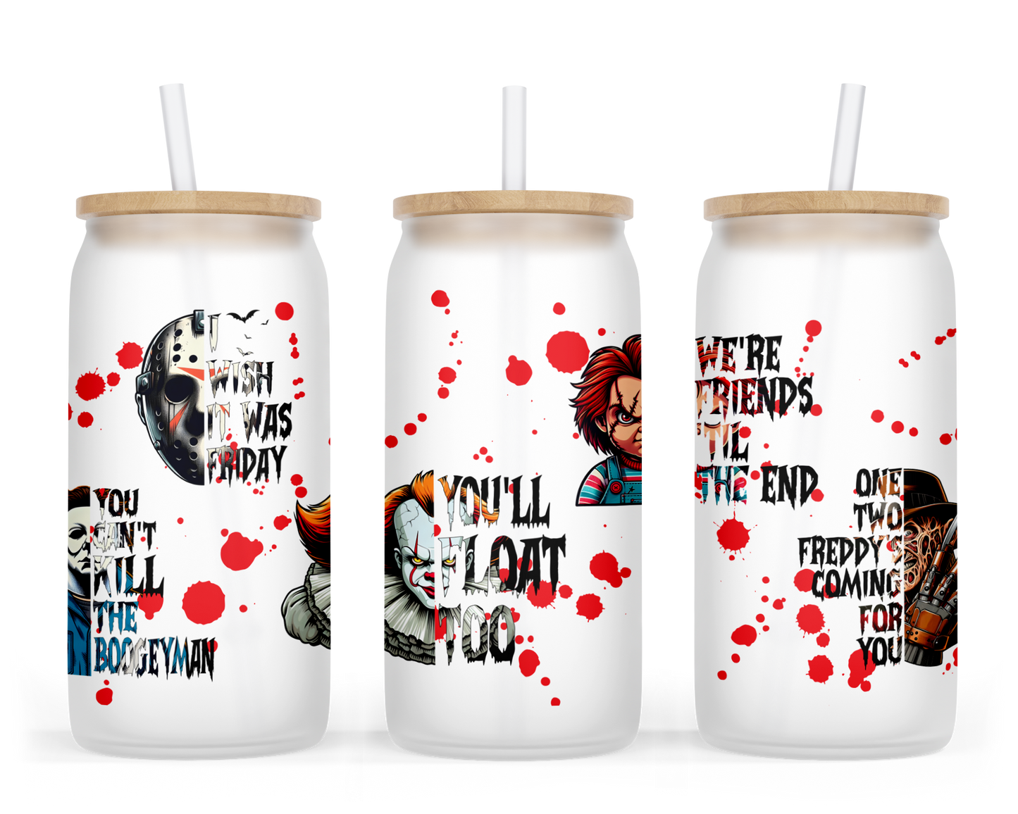 Horror Boys Quotes Glass Can Cup